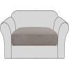 imageHVERSAILTEX High Stretch Individual Seat Cushion Covers Sofa Slipcovers Featuring Jacquard Textured Twill Fabric 3 Pack for 3 Couch Cushion GreyTaupe