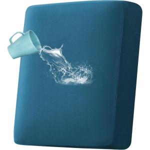 imageHVERSAILTEX 100 Waterproof Couch Covers for 3 Cushion Couch Sofa Pet Friendly Stretch Couch Cushion Covers Sectional Couch Covers Thick Dual Fleece Fabric3 Pieces Sofa Cushion Covers CamelPeacock Blue