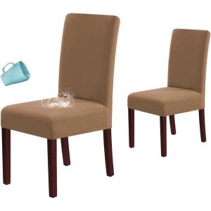 imageHVERSAILTEX 100 Waterproof Dining Chair Covers Stretch Chair Covers for Dining Room Set of 6 Parson Chair Slipcovers Chair Protectors Covers Dining Soft Thick Solid Fleece Fabric Peacock BlueSand