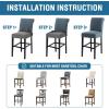 imageHVERSAILTEX 100 Waterproof Bar Stool Cover Stretch Counter Stool Pub Chair Slipcover for Dining Room Removable Soft Thick Solid Fleece Fabric Bar Stool Slipcovers Set of 4 CamelJacquardstoneblue