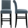 imageHVERSAILTEX 100 Waterproof Bar Stool Cover Stretch Counter Stool Pub Chair Slipcover for Dining Room Removable Soft Thick Solid Fleece Fabric Bar Stool Slipcovers Set of 4 CamelJacquardstoneblue