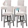 imageHVERSAILTEX 100 Waterproof Bar Stool Cover Stretch Counter Stool Pub Chair Slipcover for Dining Room Removable Soft Thick Solid Fleece Fabric Bar Stool Slipcovers Set of 4 CamelFleeceivory