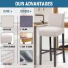 imageHVERSAILTEX 100 Waterproof Bar Stool Cover Stretch Counter Stool Pub Chair Slipcover for Dining Room Removable Soft Thick Solid Fleece Fabric Bar Stool Slipcovers Set of 2 CamelFleeceivory