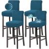 imageHVERSAILTEX 100 Waterproof Bar Stool Cover Stretch Counter Stool Pub Chair Slipcover for Dining Room Removable Soft Thick Solid Fleece Fabric Bar Stool Slipcovers Set of 2 CamelFleecepeacock Blue