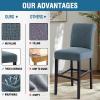 imageHVERSAILTEX 100 Waterproof Bar Stool Cover Stretch Counter Stool Pub Chair Slipcover for Dining Room Removable Soft Thick Solid Fleece Fabric Bar Stool Slipcovers Set of 2 CamelJacquardstoneblue