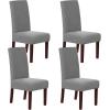 imageHVERSAILTEX Stretch Dining Chair Covers Set of 4 Chair Covers for Dining Room Parsons Chair Slipcover Chair Protectors Covers Dining Feature Textured Checked Jacquard Fabric IvoryDove