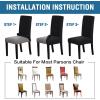 imageHVERSAILTEX Stretch Dining Chair Covers Set of 4 Chair Covers for Dining Room Parsons Chair Slipcover Chair Protectors Covers Dining Feature Textured Checked Jacquard Fabric IvoryBlack