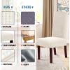 imageHVERSAILTEX Stretch Dining Chair Covers Set of 4 Chair Covers for Dining Room Parsons Chair Slipcover Chair Protectors Covers Dining Feature Textured Checked Jacquard Fabric IvoryIvory