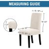 imageHVERSAILTEX Stretch Dining Chair Covers Set of 4 Chair Covers for Dining Room Parsons Chair Slipcover Chair Protectors Covers Dining Feature Textured Checked Jacquard Fabric IvoryIvory