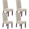 imageHVERSAILTEX Stretch Dining Chair Covers Set of 4 Chair Covers for Dining Room Parsons Chair Slipcover Chair Protectors Covers Dining Feature Textured Checked Jacquard Fabric IvoryIsland Fossi