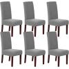 imageHVERSAILTEX Stretch Dining Chair Covers Set of 4 Chair Covers for Dining Room Parsons Chair Slipcover Chair Protectors Covers Dining Feature Textured Checked Jacquard Fabric IvoryDove
