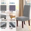 imageHVERSAILTEX Stretch Dining Chair Covers Set of 4 Chair Covers for Dining Room Parsons Chair Slipcover Chair Protectors Covers Dining Feature Textured Checked Jacquard Fabric IvoryDove