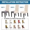 imageHVERSAILTEX Stretch Dining Chair Covers Set of 4 Chair Covers for Dining Room Parsons Chair Slipcover Chair Protectors Covers Dining Feature Textured Checked Jacquard Fabric IvoryNatural
