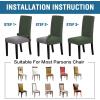 imageHVERSAILTEX Stretch Dining Chair Covers Set of 4 Chair Covers for Dining Room Parsons Chair Slipcover Chair Protectors Covers Dining Feature Textured Checked Jacquard Fabric IvoryBronze Green