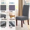 imageHVERSAILTEX Stretch Dining Chair Covers Set of 4 Chair Covers for Dining Room Parsons Chair Slipcover Chair Protectors Covers Dining Feature Textured Checked Jacquard Fabric IvoryGrey