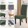 imageHVERSAILTEX Stretch Dining Chair Covers Set of 4 Chair Covers for Dining Room Parsons Chair Slipcover Chair Protectors Covers Dining Feature Textured Checked Jacquard Fabric IvoryBronze Green