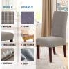 imageHVERSAILTEX Stretch Dining Chair Covers Set of 4 Chair Covers for Dining Room Parsons Chair Slipcover Chair Protectors Covers Dining Feature Textured Checked Jacquard Fabric IvoryTaupe