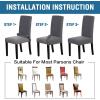 imageHVERSAILTEX Stretch Dining Chair Covers Set of 4 Chair Covers for Dining Room Parsons Chair Slipcover Chair Protectors Covers Dining Feature Textured Checked Jacquard Fabric IvoryGrey