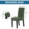 imageHVERSAILTEX Stretch Dining Chair Covers Set of 4 Chair Covers for Dining Room Parsons Chair Slipcover Chair Protectors Covers Dining Feature Textured Checked Jacquard Fabric IvoryBronze Green