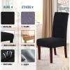 imageHVERSAILTEX Stretch Dining Chair Covers Set of 4 Chair Covers for Dining Room Parsons Chair Slipcover Chair Protectors Covers Dining Feature Textured Checked Jacquard Fabric IvoryBlack