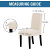 imageHVERSAILTEX Stretch Dining Chair Covers Set of 4 Chair Covers for Dining Room Parsons Chair Slipcover Chair Protectors Covers Dining Feature Textured Checked Jacquard Fabric IvoryNatural
