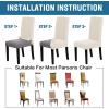 imageHVERSAILTEX Stretch Dining Chair Covers Set of 4 Chair Covers for Dining Room Parsons Chair Slipcover Chair Protectors Covers Dining Feature Textured Checked Jacquard Fabric IvoryIvory