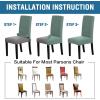 imageHVERSAILTEX Stretch Dining Chair Covers Set of 4 Chair Covers for Dining Room Parsons Chair Slipcover Chair Protectors Covers Dining Feature Textured Checked Jacquard Fabric IvorySage