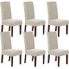 imageHVERSAILTEX Stretch Dining Chair Covers Set of 4 Chair Covers for Dining Room Parsons Chair Slipcover Chair Protectors Covers Dining Feature Textured Checked Jacquard Fabric IvoryIsland Fossi