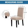 imageHVERSAILTEX Stretch Dining Chair Covers Set of 4 Chair Covers for Dining Room Parsons Chair Slipcover Chair Protectors Covers Dining Feature Textured Checked Jacquard Fabric IvorySand