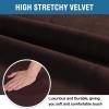 imageHVERSAILTEX Velvet Dining Chair Covers Stretch Chair Covers for Dining Room Set of 2 Parson Chair Slipcovers Chair Protectors Covers Dining Soft Thick Solid Velvet Fabric Washable BlackBrown