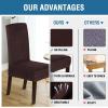 imageHVERSAILTEX Velvet Dining Chair Covers Stretch Chair Covers for Dining Room Set of 2 Parson Chair Slipcovers Chair Protectors Covers Dining Soft Thick Solid Velvet Fabric Washable BlackBrown