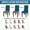 imageHVERSAILTEX Velvet Dining Chair Covers Stretch Chair Covers for Dining Room Set of 2 Parson Chair Slipcovers Chair Protectors Covers Dining Soft Thick Solid Velvet Fabric Washable BlackDeep Teal