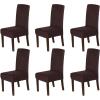 imageHVERSAILTEX Velvet Dining Chair Covers Stretch Chair Covers for Dining Room Set of 2 Parson Chair Slipcovers Chair Protectors Covers Dining Soft Thick Solid Velvet Fabric Washable BlackBrown