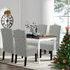 imageHVERSAILTEX Velvet Dining Chair Covers Stretch Chair Covers for Dining Room Set of 6 Parson Chair Slipcovers Chair Protectors Covers Dining Soft Thick Solid Velvet Fabric Washable BlackChecked Green