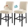 imageHVERSAILTEX 100 Waterproof Bar Stool Cover Stretch Counter Stool Pub Chair Slipcover for Dining Room Removable Soft Thick Solid Fleece Fabric Bar Stool Slipcovers Set of 4 CamelJacquardivory