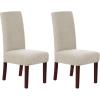 imageHVERSAILTEX Stretch Dining Chair Covers Set of 4 Chair Covers for Dining Room Parsons Chair Slipcover Chair Protectors Covers Dining Feature Textured Checked Jacquard Fabric IvoryIsland Fossi