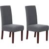 imageHVERSAILTEX Stretch Dining Chair Covers Set of 4 Chair Covers for Dining Room Parsons Chair Slipcover Chair Protectors Covers Dining Feature Textured Checked Jacquard Fabric IvoryGrey