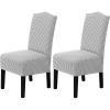 imageHVERSAILTEX Velvet Dining Chair Covers Stretch Chair Covers for Dining Room Set of 2 Parson Chair Slipcovers Chair Protectors Covers Dining Soft Thick Solid Velvet Fabric Washable BlackChecked Grey