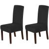 imageHVERSAILTEX Velvet Dining Chair Covers Stretch Chair Covers for Dining Room Set of 6 Parson Chair Slipcovers Chair Protectors Covers Dining Soft Thick Solid Velvet Fabric Washable BlackBlack
