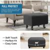 imageHVERSAILTEX 100 Waterproof Ottoman Cover Rectangle Stretch Velvet Ottoman Slipcovers for Living Room with Nonslip Elastic Bottom Furniture Protector Thick Soft Fleece Fabric Large CamelDark Grey