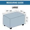 imageHVERSAILTEX 100 Waterproof Ottoman Cover Rectangle Stretch Velvet Ottoman Slipcovers for Living Room with Nonslip Elastic Bottom Furniture Protector Thick Soft Fleece Fabric Large CamelPeacock Blue
