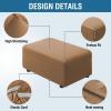 imageHVERSAILTEX 100 Waterproof Ottoman Cover Rectangle Stretch Velvet Ottoman Slipcovers for Living Room with Nonslip Elastic Bottom Furniture Protector Thick Soft Fleece Fabric Large CamelSand