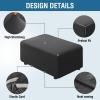 imageHVERSAILTEX 100 Waterproof Ottoman Cover Rectangle Stretch Velvet Ottoman Slipcovers for Living Room with Nonslip Elastic Bottom Furniture Protector Thick Soft Fleece Fabric Large CamelDark Grey