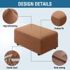 imageHVERSAILTEX 100 Waterproof Ottoman Cover Rectangle Stretch Velvet Ottoman Slipcovers for Living Room with Nonslip Elastic Bottom Furniture Protector Thick Soft Fleece Fabric Large CamelCamel
