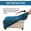 imageHVERSAILTEX 100 Waterproof Ottoman Cover Rectangle Stretch Velvet Ottoman Slipcovers for Living Room with Nonslip Elastic Bottom Furniture Protector Thick Soft Fleece Fabric Large CamelPeacock Blue