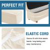 imageHVERSAILTEX 2 Piece Style Stretch Ottoman Cover Folding Storage Stool Furniture Protector Ottoman Slipcovers Rectangle with Elastic BottomLargeNatural