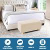 imageHVERSAILTEX 2 Piece Style Stretch Ottoman Cover Folding Storage Stool Furniture Protector Ottoman Slipcovers Rectangle with Elastic BottomLargeNatural