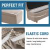 imageHVERSAILTEX 2 Piece Style Stretch Ottoman Cover Folding Storage Stool Furniture Protector Ottoman Slipcovers Rectangle with Elastic BottomXLargeSand