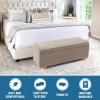 imageHVERSAILTEX 2 Piece Style Stretch Ottoman Cover Folding Storage Stool Furniture Protector Ottoman Slipcovers Rectangle with Elastic BottomXLargeSand