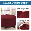 imageHVERSAILTEX Ottoman Cover Stretch Ottoman Slipcover Round Ottoman Storage Cover Folding Stool Covers Furniture Protector Cover for Footrest Ottoman Fit Dia 20quot  23quot ChocolateWineBurgundy